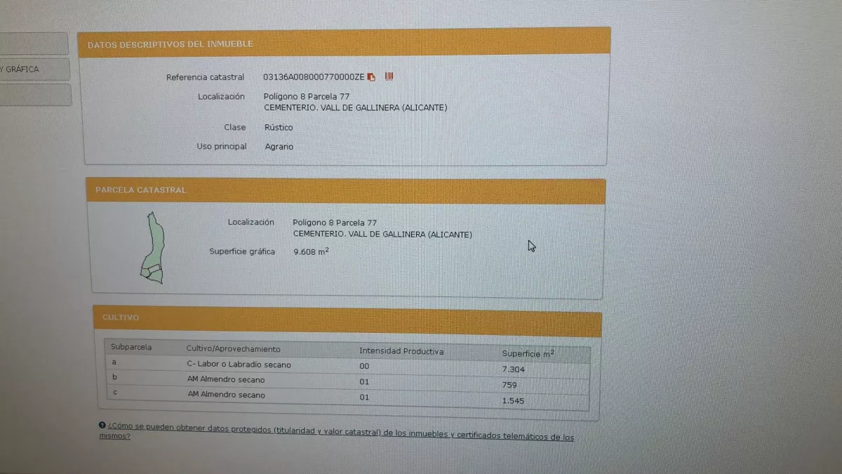 venta beniali rustica cercana a poblacion